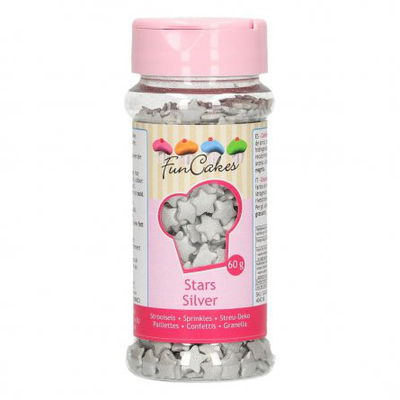 Strössel - Stars - Silver - FunCakes**