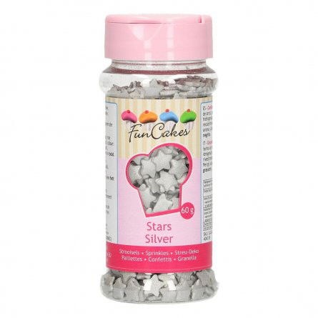Strössel - Stars - Silver - FunCakes**