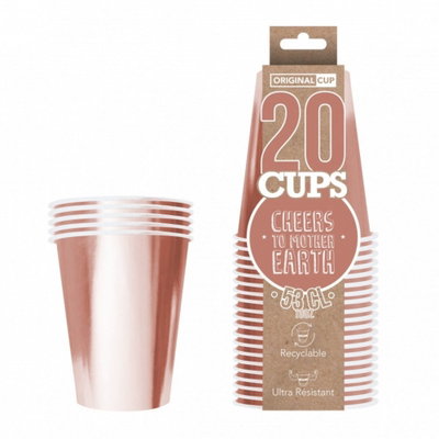 Pappersmugg roséfärg 53 cl 20-pack