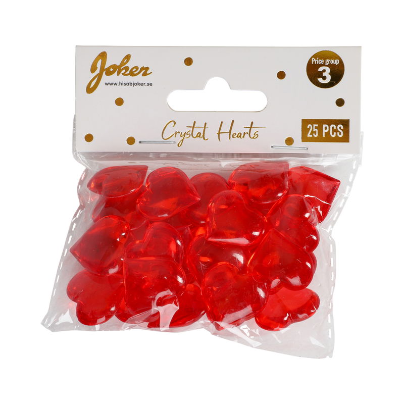 Röda Kristallhjärtan 25 pack