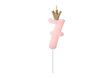 Tårtljus Rosa Nummer 0-9