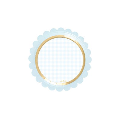 Papptallrikar Baby Chic blå/guld – 18 cm – 8-pack
