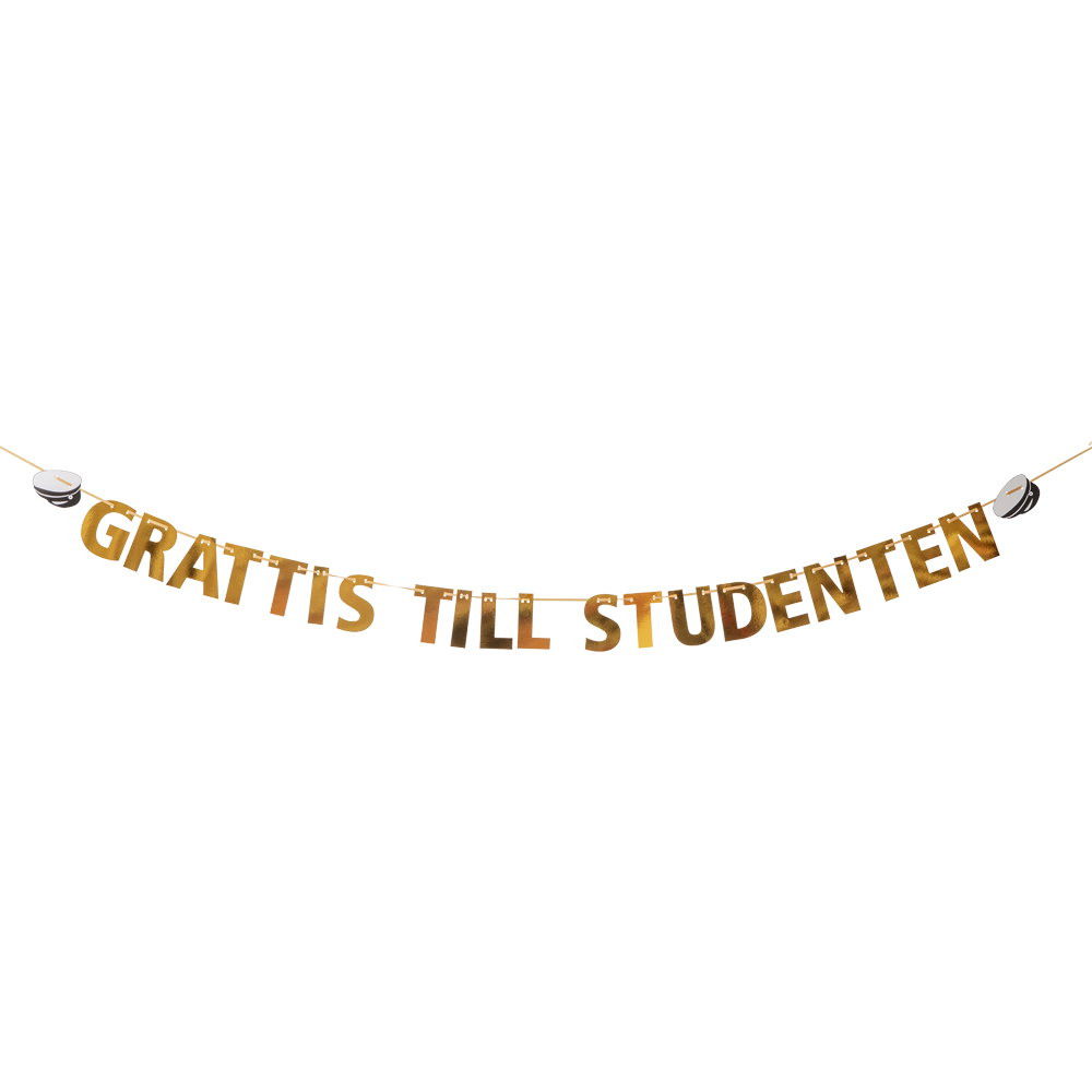 Banner - Grattis till studenten - Guld