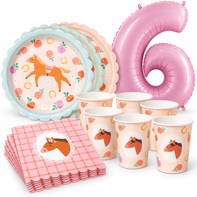 6-årskalas, Hästkalas, kalaspaket, 6 gäster – samlat paketinnehåll