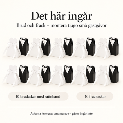 Det här ingår – Brud och frack – montera tjugo små gästgåvor