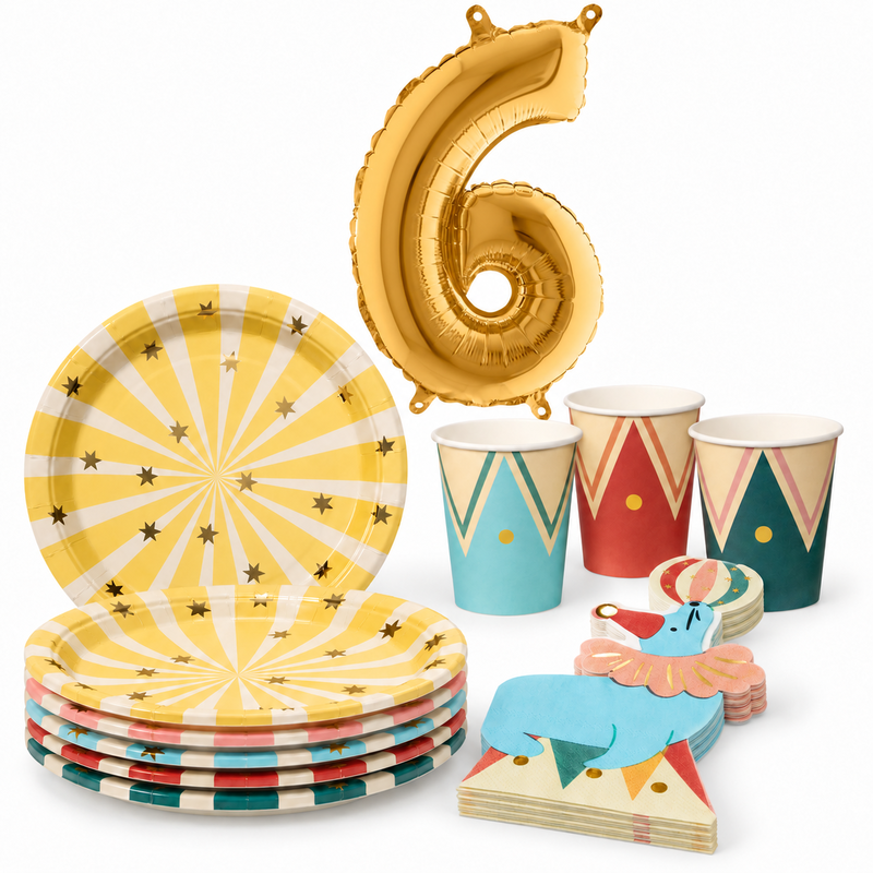 6-årskalas, Cirkus, kalaspaket, 6 gäster – paketets innehåll