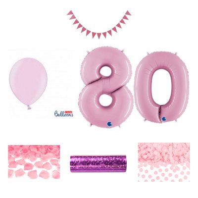 80-års festpaket, Rosa, Stor – sammansatt produktbild