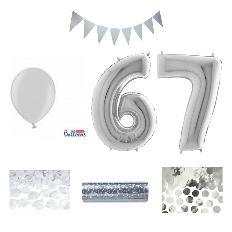67-års festpaket, Silver, Stor – sammansatt produktbild
