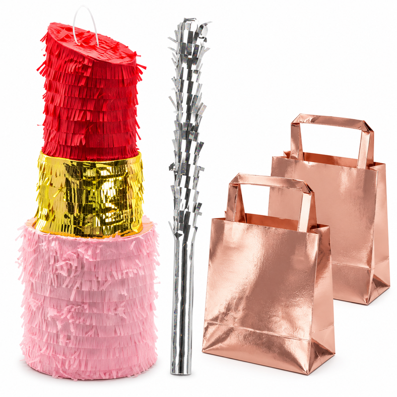 Läppstiftspiñata – slå, samla och dela i fem påsar
