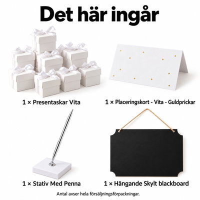 Detektivsalongen – tio hemligheter i små vita askar – innehåll och antal försäljningsförpackningar