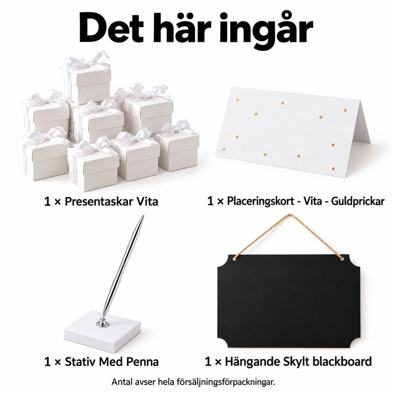 Detektivsalongen – tio hemligheter i små vita askar – innehåll och antal försäljningsförpackningar
