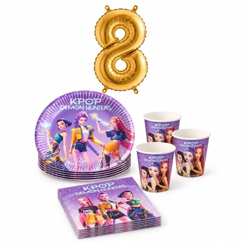 8-årskalas, K-pop, kalaspaket, 8 gäster – paketets produkter