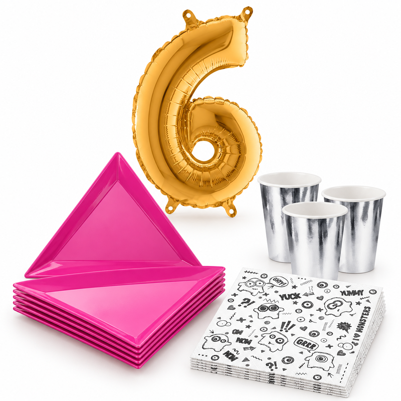 6-årskalas, Monsterkalas, kalaspaket, 6 gäster – paketets innehåll