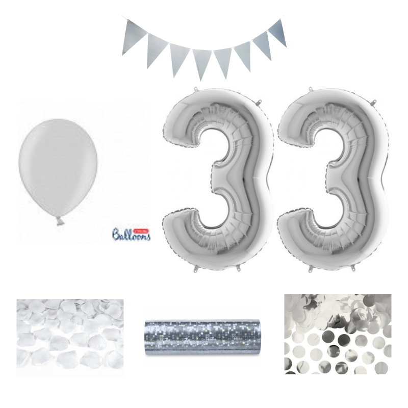 33-års festpaket, Silver, Stor – sammansatt produktbild
