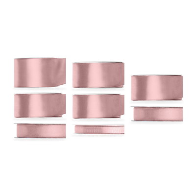 Satinbandspaket – Lätt Dammig Rosa – 8 rullar – hela paketet