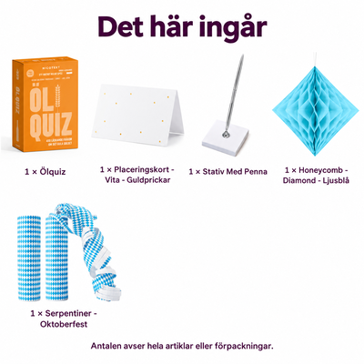 Det här ingår i Ölquiz utan dryckeskrav – lagbord med egna svarskort