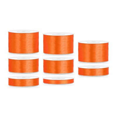 Satinbandspaket – Orange – 8 rullar – hela paketet