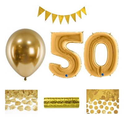 50-års festpaket, Guld, Stor – sammansatt produktbild