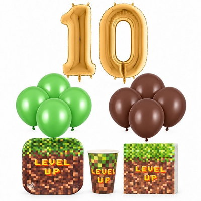 10-årskalas, Gamingkalas i pixeltema, kalaspaket, 8 gäster