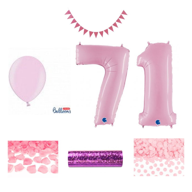 71-års festpaket, Rosa, Stor – sammansatt produktbild
