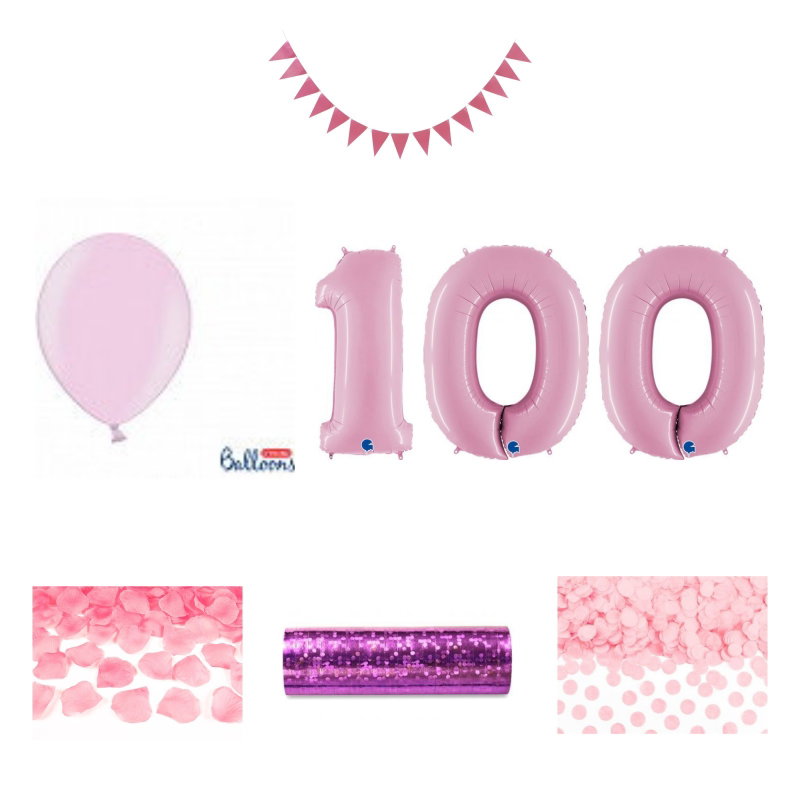 100-års festpaket, Rosa, Stor – sammansatt produktbild