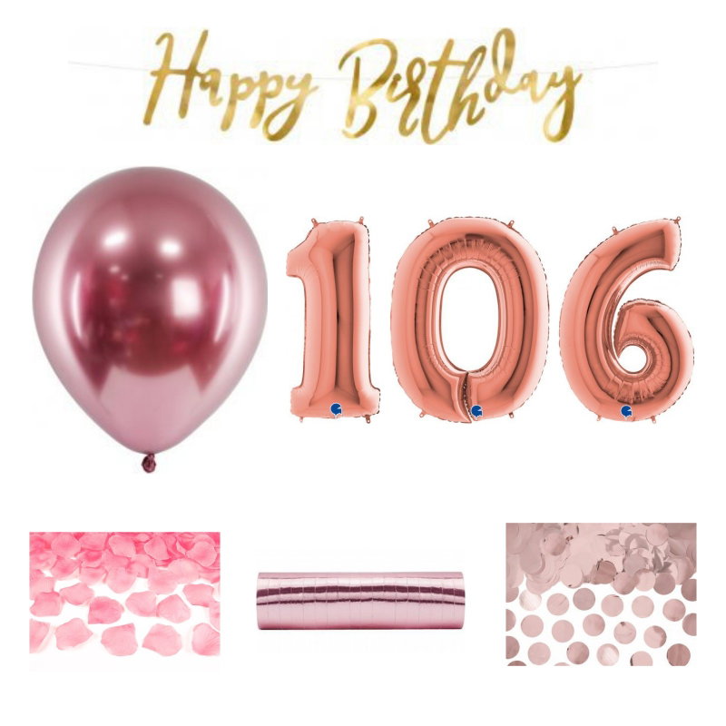 106-års festpaket, Roséguld, Stor – sammansatt produktbild