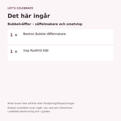 Paketets innehåll och antal försäljningsförpackningar.
