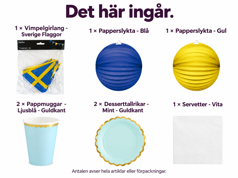 Det här ingår i Nationaldagens fikaplats för tolv – flaggor och blågult
