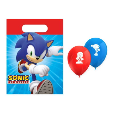 Sonic – kalaspåsar och ballonger – för 8 gäster