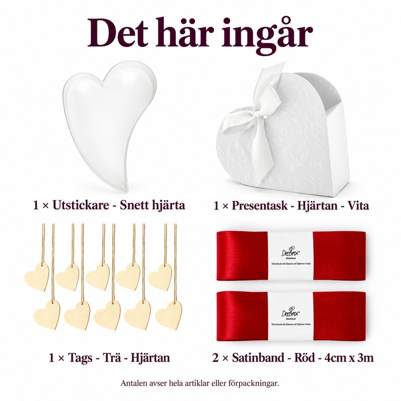 Baka hjärtkakor och ge bort – Alla hjärtans dag – innehåll och antal