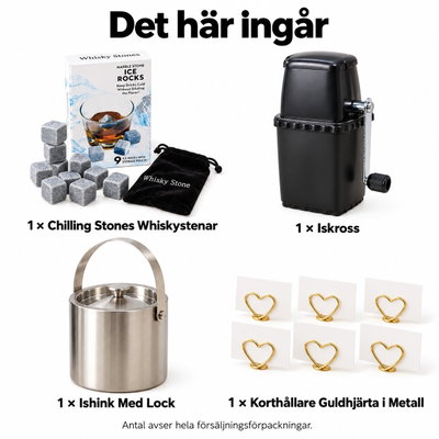 Whiskystenar mot krossad is – jämför kylningen hemma – innehåll och antal försäljningsförpackningar