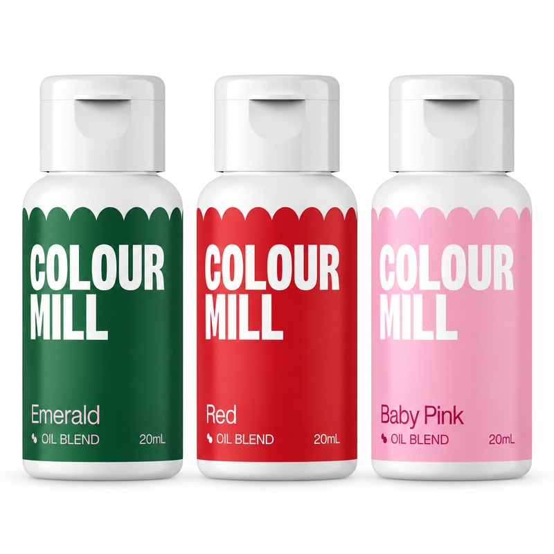 Jultrio rosa, 3 flaskor Colour Mill Oil Blend à 20 ml