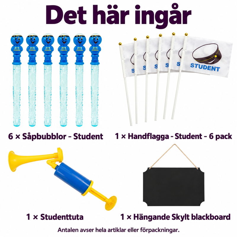 Det här ingår i Studentens bubbelutgång – sex viftande gratulanter