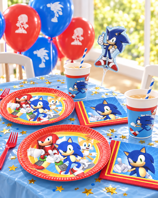 Sonic-dukning med Mini Sonic 20 × 29 cm på pinne – miljöbild