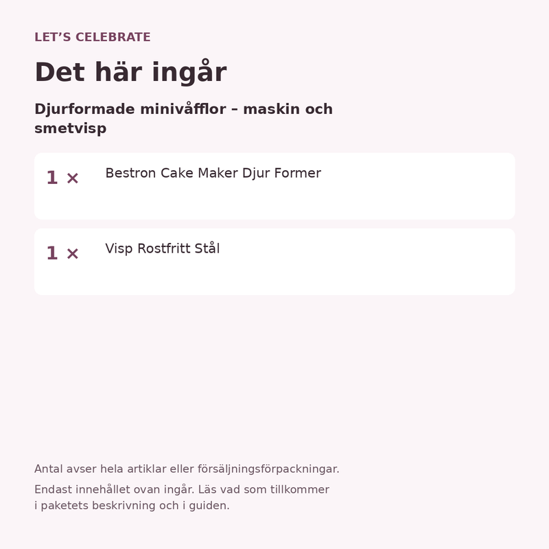Innehåll och antal försäljningsförpackningar.