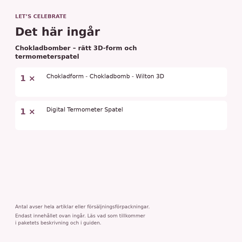 Paketets innehåll och antal försäljningsförpackningar.