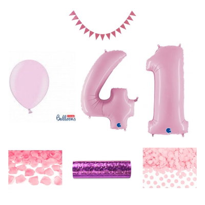 41-års festpaket, Rosa, Stor – sammansatt produktbild