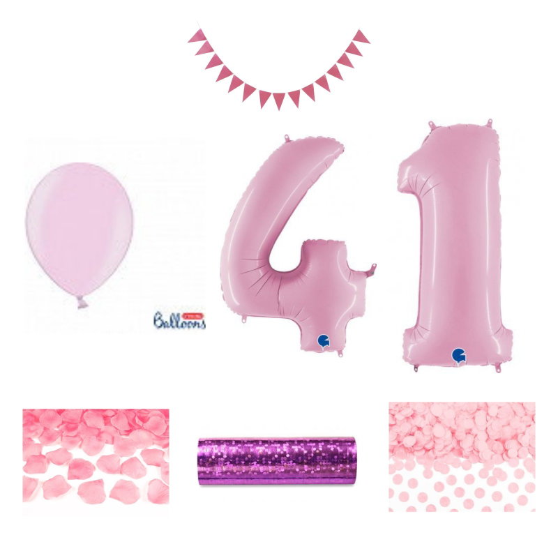 41-års festpaket, Rosa, Stor – sammansatt produktbild