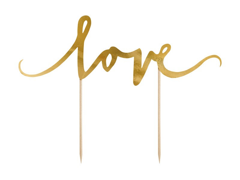 Cake Topper - Love - Guldmetallic