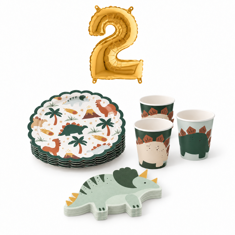 2-årskalas, Dinosauriekalas, kalaspaket, 6 gäster – paketets produkter