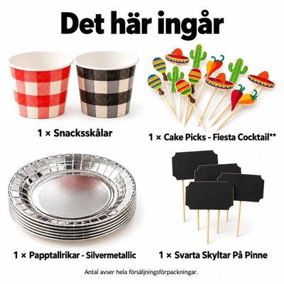 Garnityrbord till sex – välj eget fruktspett – innehåll och antal försäljningsförpackningar
