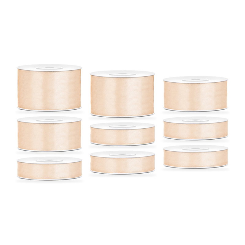 Satinbandspaket – Cream – 9 rullar – hela paketet