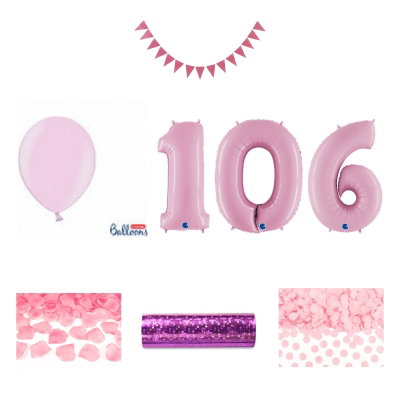 106-års festpaket, Rosa, Stor – sammansatt produktbild