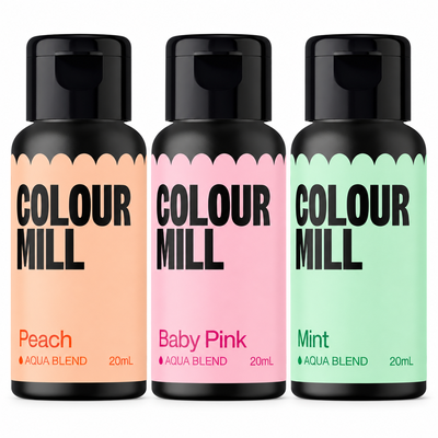 Sorbettrio, 3 flaskor Colour Mill Aqua Blend à 20 ml