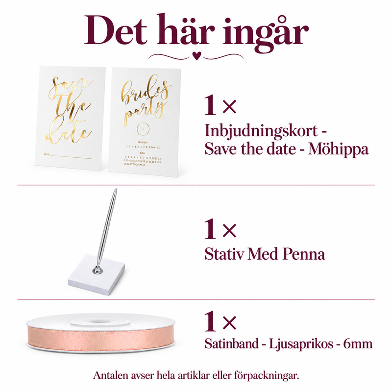 Möhippeinbjudningar för tio – skriv och knyt