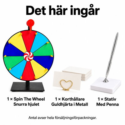 Snurra fram kvällens uppdrag – sex egna aktivitetsval – innehåll och antal försäljningsförpackningar