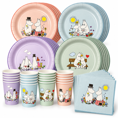 Mumin Bas – dukningspaket för 16 gäster – paketets produkter