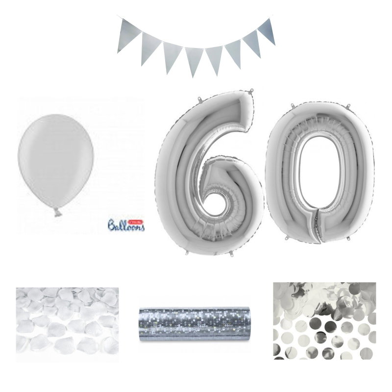 60-års festpaket, Silver, Stor – sammansatt produktbild