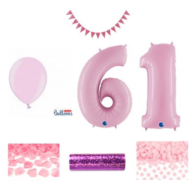 61-års festpaket, Rosa, Stor – sammansatt produktbild