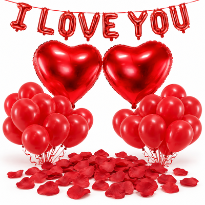 Frieripaket Stort – I LOVE YOU & röda ballonger – samlingsbild